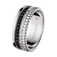 Boucheron Quatre Black Edition Small Ring With Diamonds