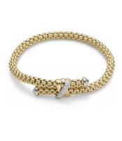 Fope браслет FLEX'IT SOLO Yellow Gold Crossover Diamond 636B BBRM