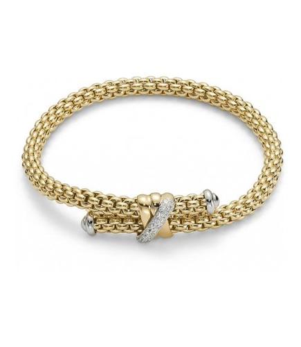 Fope браслет FLEX'IT SOLO Yellow Gold Crossover Diamond 636B BBRM