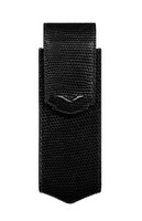 Вертикальный чехол Vertu Signature S из черной кожи ящерицы с черным с PVD-покрытием