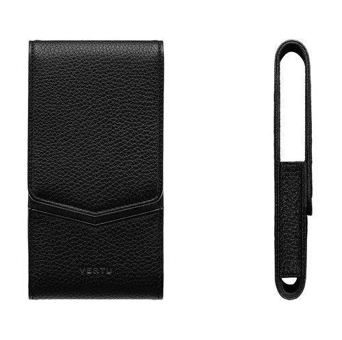 Вертикальный Чехол Vertu Constellation V из черной кожи с откидным V-клапаном