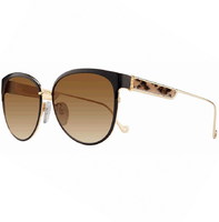Chrome Hearts BLOW JAY II Shiny Black / Gold Plated-Cheetah Leather