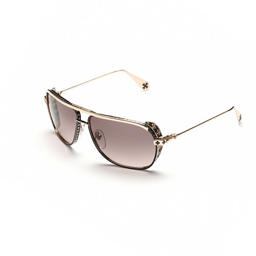Chrome Hearts BONEYARD I Shiny Black/Gold Plated with Side Shields