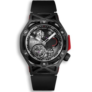 Hublot Techframe Ferrari Tourbillon Chronograph Carbon 45 mm 408.QU.0123.RX
