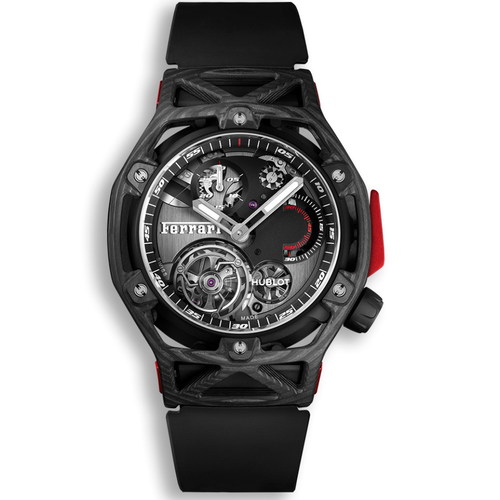 Hublot Techframe Ferrari Tourbillon Chronograph Carbon 45 mm 408.QU.0123.RX