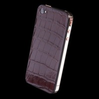 IPHONE 4 LUXURY RED GOLD BROWN ALLIGATOR