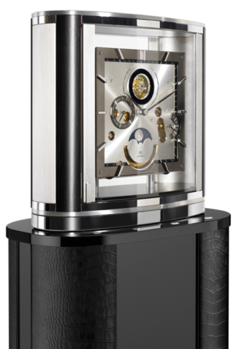 Настольные часы Buben & Zorweg Ellipse Grand Revers Tourbillon Rhodium