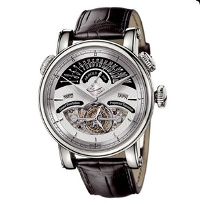 Arnold & Son Grand Tourbillon (WG / Silver / Leather)