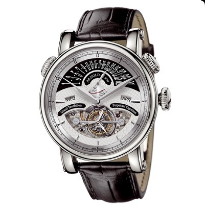 Arnold & Son Grand Tourbillon (WG / Silver / Leather)