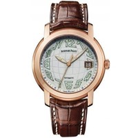 Audemars Piguet Jules Audemars Date (PG / Silver-Arabic / Leather)