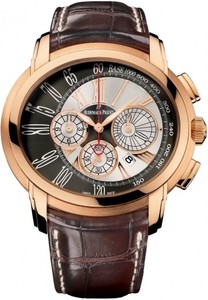 Audemars Piguet Millenary Chronograph (PG / Silver-Anthracite / Leather Strap)