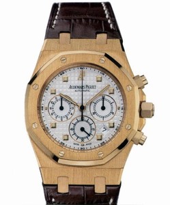 Audemars Piguet Royal Oak Chronograph (RG / Silver / Leather)