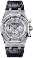 Audemars Piguet Royal Oak Chronograph (WG-Diamonds / Diamonds-Blue MOP / Leather)