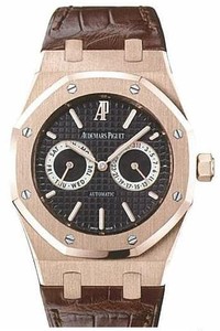 Audemars Piguet Royal Oak Day Date (RG / Black / Leather)