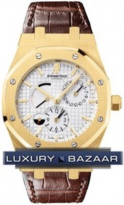Audemars Piguet Royal Oak Dual Time (YG / Silver / Leather)