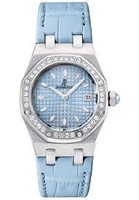 Audemars Piguet Royal Oak Ladies (SS-Diamonds / Blue / Leather)