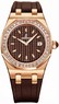 Audemars Piguet Royal Oak Lady (RG-Diamonds / Brown / Rubber Strap) 67621OR.ZZ.D080CA.01