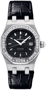 Audemars Piguet Royal Oak Lady (SS / Black / Leather)