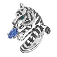 Boucheron Bagha, the tiger ring Blue sapphire