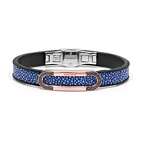 Мужской браслет Leather bracelet in Gold and diamonds Baraka 'Ref: BR23114