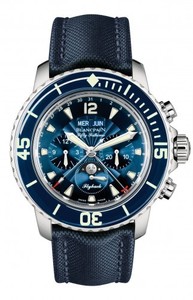 Blancpain Fifty Fathoms Complete Calendar Flyback Chrongraph (SS / Blue / Leather Strap)