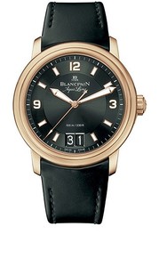 Blancpain Leman Big Date Automatic (RG / Black / Rubber)