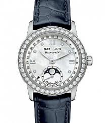 Blancpain Leman Complete Calendar Ladies (SS / MOP / Diamonds / Leather)
