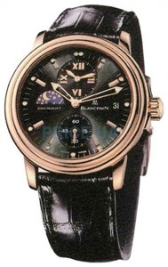 Blancpain Leman Double Time Zone (RG / Black / Leather)