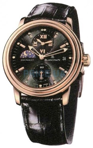Blancpain Leman Double Time Zone (RG / Black / Leather)