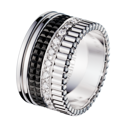 Boucheron Quatre Black Edition Large Ring With Diamonds