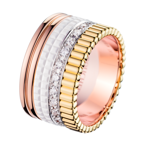 Boucheron Quatre White Edition Large Ring With Diamonds