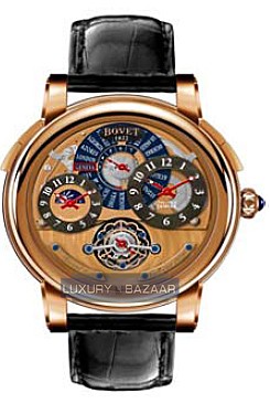 Bovet Dimier Recital 3 48 Collector Tourbillon (RG / Openwork / Leather) DT7-HU-032