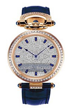 Bovet Fleurier 39 Amadeo Jewelry (RG - Diamonds / 12 Sapphire baguette / Leather) AF39011-SD123-2