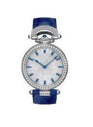 Bovet Fleurier 39 Amadeo Jewelry (WG - Diamonds / 12 sapphire baguette / Leather) AF39018-SD123