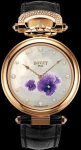Bovet Fleurier 39 Amadeo Ladies Touch (RG / White MOP / 12 Diamonds / Orchid / Leather) AF39003-SD2-LT04