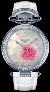 Bovet Fleurier 39 Amadeo Ladies Touch (WG - Diamonds / White MOP / 12 Diamonds / Peony / Leather) AF39010-SD123-LT02