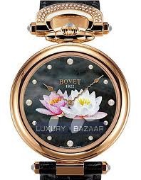 Bovet Fleurier 39 Amadeo Ladies Touch (WG / Black MOP / 12 Diamonds / Magnolia / Leather) AF39004-SD2-LT01