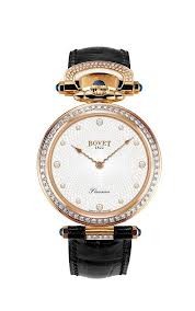 Bovet Fleurier 39 Amadeo (RG / Black MOP / 12 Diamonds guilloche / Leather) AF39009