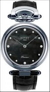 Bovet Fleurier 39 Amadeo (WG / Black MOP / 12 Diamonds / Leather) AF39004