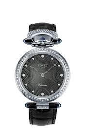 Bovet Fleurier 39 Amadeo (WG / Black MOP / 12 Diamonds guilloche / Leather) AF39014