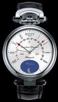 Bovet Fleurier 42 Perpetual Calendar Moon Phase Retrograde Amadeo (WG / Silver Opalin / Leather) AQPR006