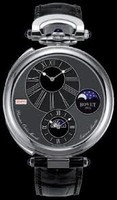 Bovet Fleurier 46 Orbis Mundi Moon Phase Amadeo (WG / Black Enamel-Guilloche / Leather) AFOMP002