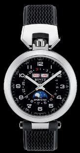 Bovet Sportster 36 Triple Date Moon Phase (SS / Black Opalin / Leather) QA0064