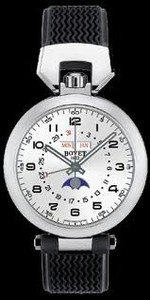 Bovet Sportster 40 Triple Date Moon Phase (SS / Silver Opalin / Leather) QA0067