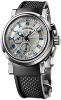 Breguet Marine Automatic Chronograph (WG / Silver / Rubber Strap) 5827BB/12/5ZU