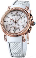 Breguet Marine Chronograph Ladies (RG-Diamonds / White / Rubber) 8828BR/5D/586 DD00