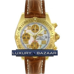 Breitling Chrono Cockpit (YG / MOP / Croc Leather)