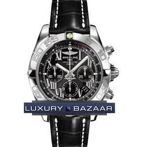 Breitling Chronomat B01 (SS / Black / Croc Leather )
