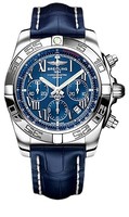 Breitling Chronomat B01 (SS / Blue / Croc Leather )