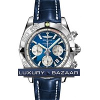 Breitling Chronomat B01 3 (SS / Blue / Croc Leather )